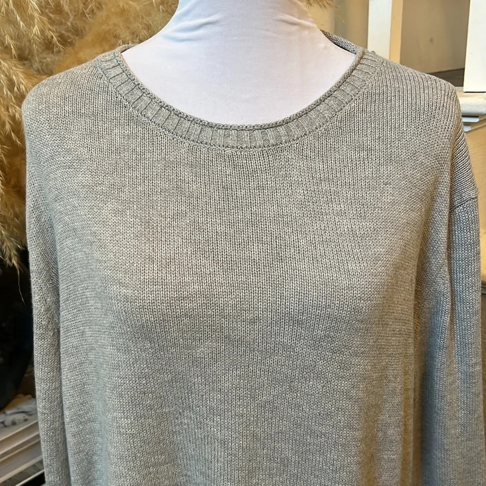 Ella Moss Women's Gray Cozy Knit Crew Neck Sweater Size Large - Picture 3 of 7